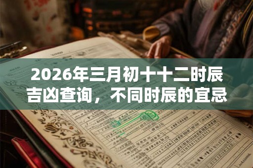 2026年三月初十十二时辰吉凶查询，不同时辰的宜忌事项