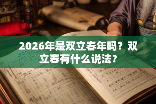 2026年是双立春年吗？双立春有什么说法？