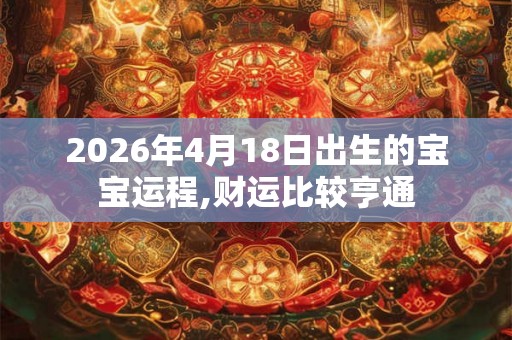 2026年4月18日出生的宝宝运程,财运比较亨通 2026年4月18日出生的宝宝运程,财运比较亨通