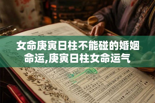 女命庚寅日柱不能碰的婚姻命运,庚寅日柱女命运气
