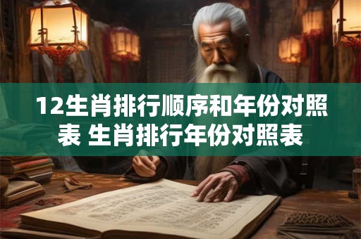 12生肖排行顺序和年份对照表 生肖排行年份对照表