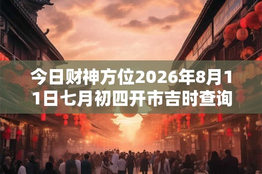 今日财神方位2026年8月11日七月初四开市吉时查询
