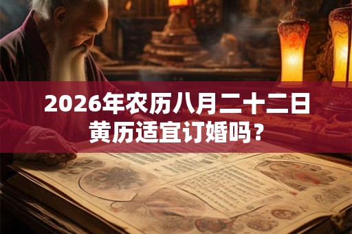 2026年农历八月二十二日黄历适宜订婚吗？