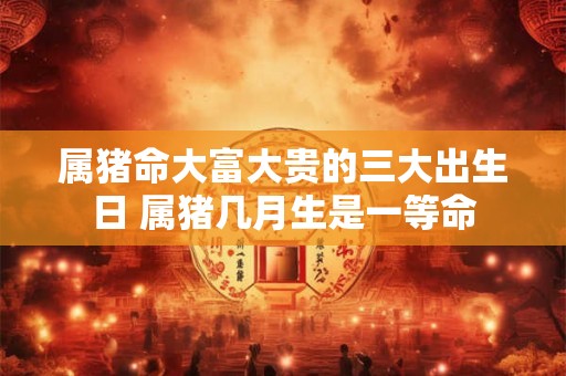 属猪命大富大贵的三大出生日 属猪几月生是一等命