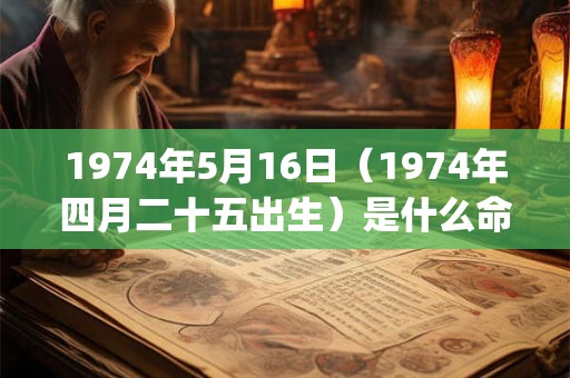 1974年5月16日（1974年四月二十五出生）是什么命_命运如何
