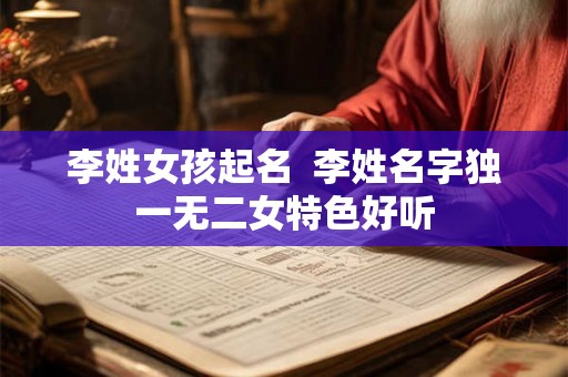 李姓女孩起名  李姓名字独一无二女特色好听