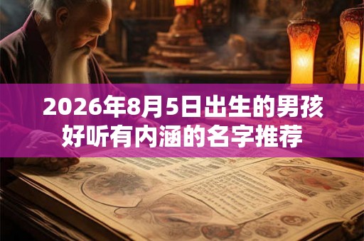 2026年8月5日出生的男孩好听有内涵的名字推荐 2026年8月5日出生的男孩好听有内涵的名字推荐