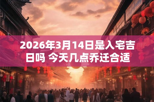 2026年3月14日是入宅吉日吗 今天几点乔迁合适