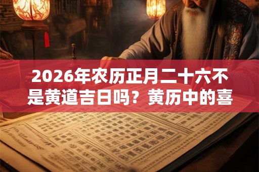 2026年农历正月二十六不是黄道吉日吗？黄历中的喜神指的什么？