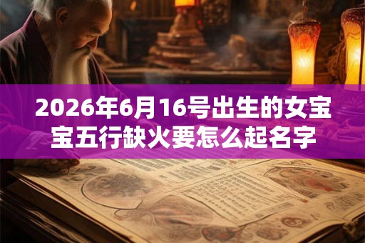 2026年6月16号出生的女宝宝五行缺火要怎么起名字