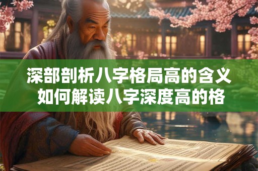 深部剖析八字格局高的含义 如何解读八字深度高的格局