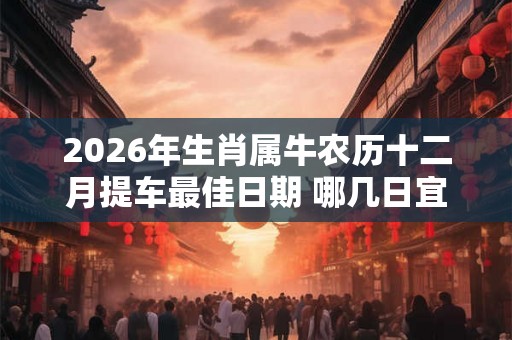 2026年生肖属牛农历十二月提车最佳日期 哪几日宜买车 2026年生肖属牛农历十二月提车最佳日期 哪几日宜买车
