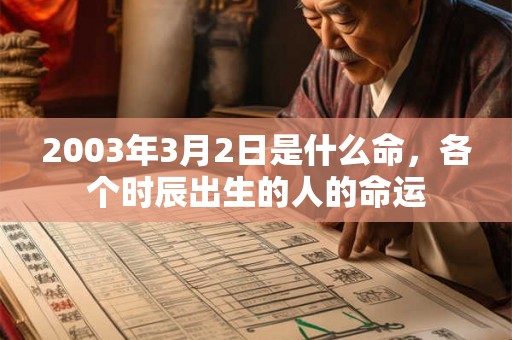2003年3月2日是什么命,各个时辰出生的人的命运 2003年3月2日是什么命,各个时辰出生的人的命运