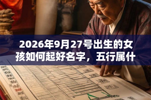 2026年9月27号出生的女孩如何起好名字，五行属什么
