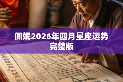 佩妮2026年四月星座运势完整版