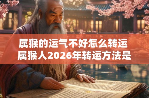 属猴的运气不好怎么转运 属猴人2026年转运方法是什么 属猴的运气不好怎么转运 属猴人2026年转运方法是什么