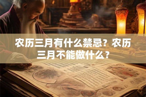 农历三月有什么禁忌？农历三月不能做什么？