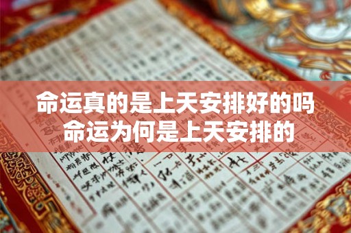 命运真的是上天安排好的吗 命运为何是上天安排的