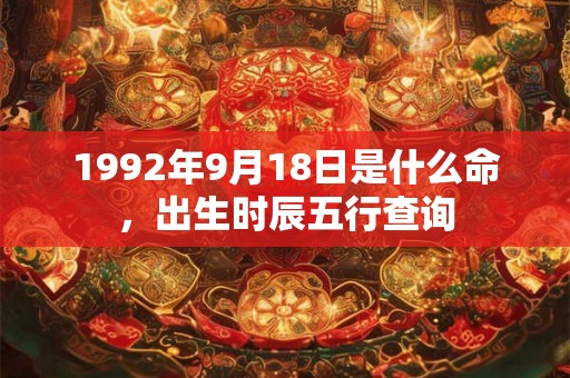 1992年9月18日是什么命,出生时辰五行查询 1992年9月18日是什么命,出生时辰五行查询