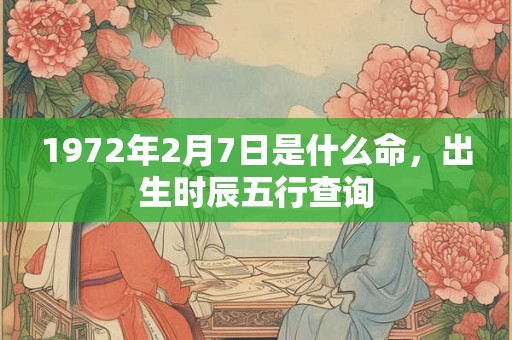 1972年2月7日是什么命，出生时辰五行查询