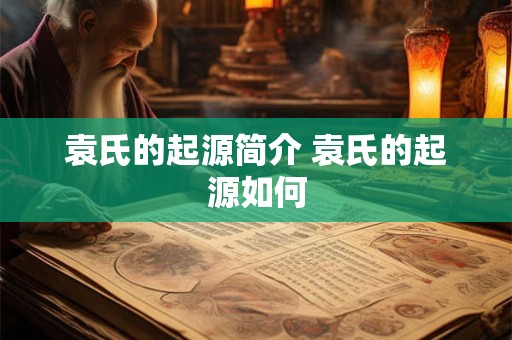 袁氏的起源简介 袁氏的起源如何