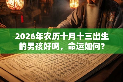 2026年农历十月十三出生的男孩好吗，命运如何？