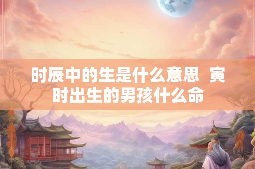 时辰中的生是什么意思 寅时出生的男孩什么命 时辰中的生是什么意思 寅时出生的男孩什么命
