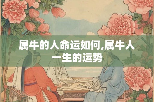属牛的人命运如何,属牛人一生的运势