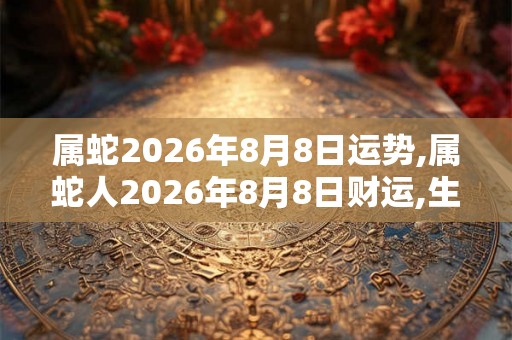 属蛇2026年8月8日运势,属蛇人2026年8月8日财运,生肖蛇2026年8月8日运势