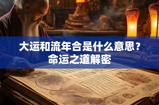 大运和流年合是什么意思？命运之道解密
