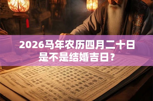 2026马年农历四月二十日是不是结婚吉日？