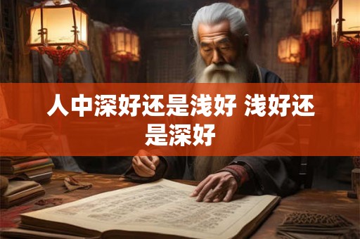 人中深好还是浅好 浅好还是深好