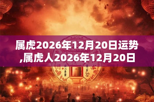 属虎2026年12月20日运势,属虎人2026年12月20日财运,生肖虎2026年12月20日运势