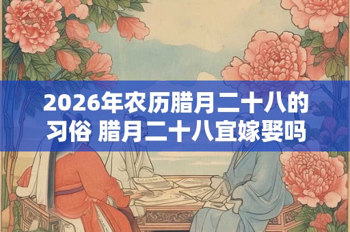 2026年农历腊月二十八的习俗 腊月二十八宜嫁娶吗