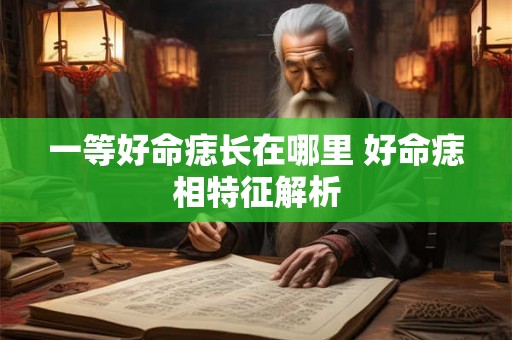 一等好命痣长在哪里 好命痣相特征解析