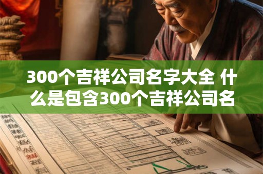 300个吉祥公司名字大全 什么是包含300个吉祥公司名字的大全