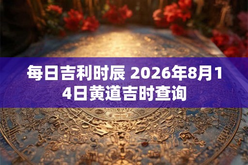 每日吉利时辰 2026年8月14日黄道吉时查询