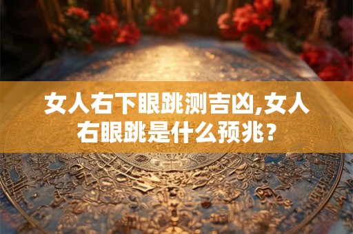 女人右下眼跳测吉凶,女人右眼跳是什么预兆？