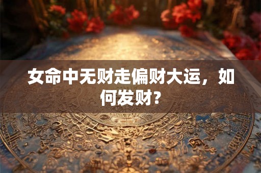 女命中无财走偏财大运，如何发财？