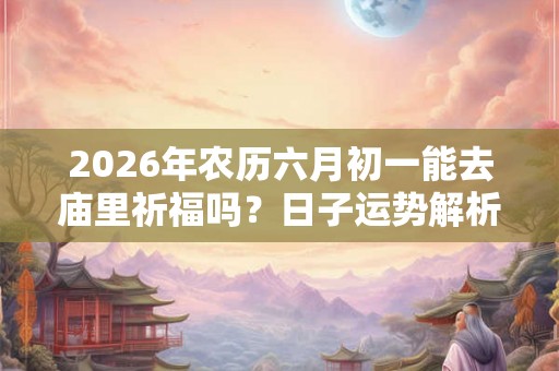 2026年农历六月初一能去庙里祈福吗？日子运势解析！