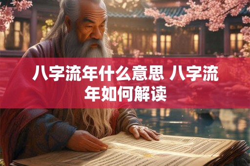 八字流年什么意思 八字流年如何解读