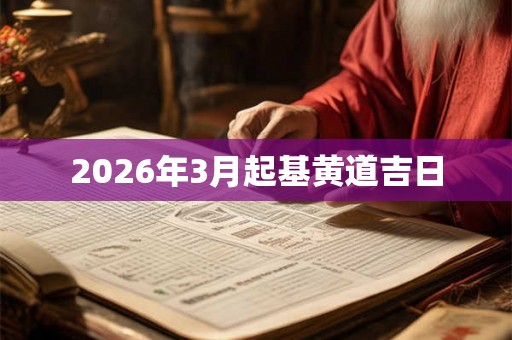2026年3月起基黄道吉日