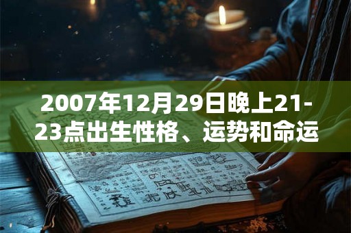 2007年12月29日晚上21-23点出生性格、运势和命运