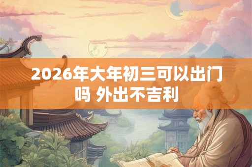2026年大年初三可以出门吗 外出不吉利