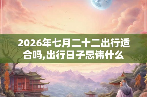 2026年七月二十二出行适合吗,出行日子忌讳什么