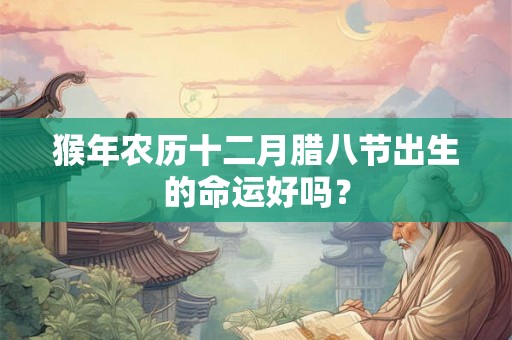 猴年农历十二月腊八节出生的命运好吗？