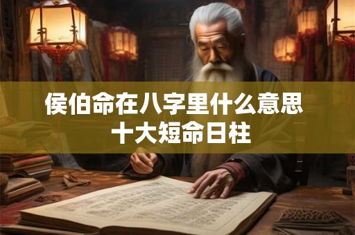 侯伯命在八字里什么意思  十大短命日柱