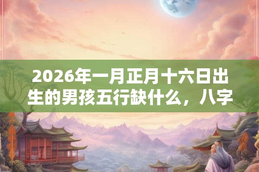 2026年一月正月十六日出生的男孩五行缺什么，八字如何起名
