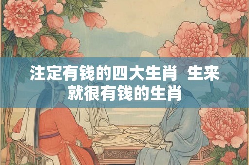 注定有钱的四大生肖  生来就很有钱的生肖