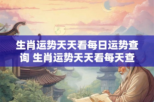 生肖运势天天看每日运势查询 生肖运势天天看每天查看生肖运势如何查询每日运势呢 生肖运势天天看每日运势查询 生肖运势天天看每天查看生肖运势如何查询每日运势呢
